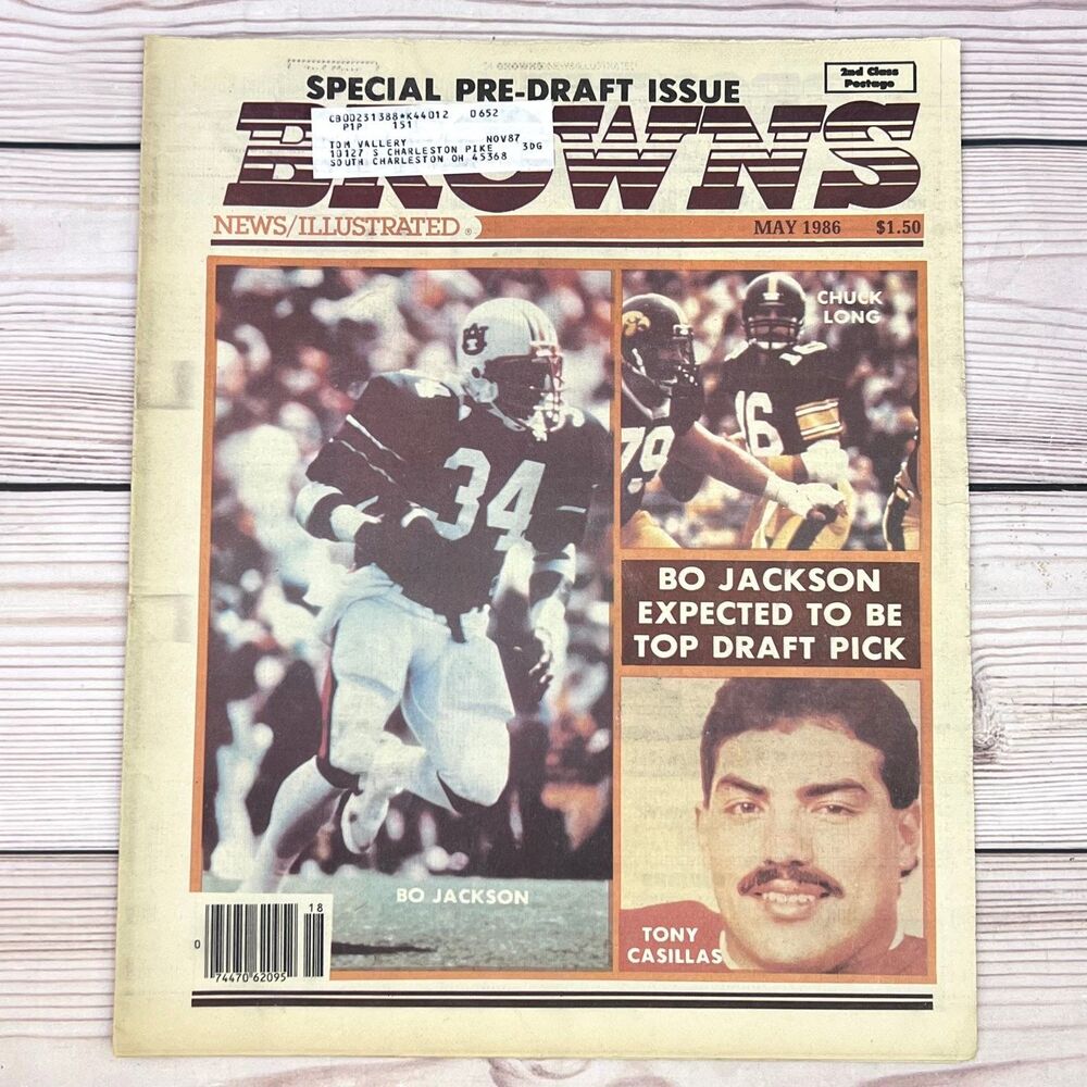 1986 Cleveland Browns News/Illustrated NFL Pre-Draft Bo Jackson Charles Haley
